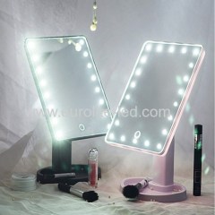 Led Cosmetic Mirror 16 LED USB Touch Storage Desktop Rotation Mirror Light