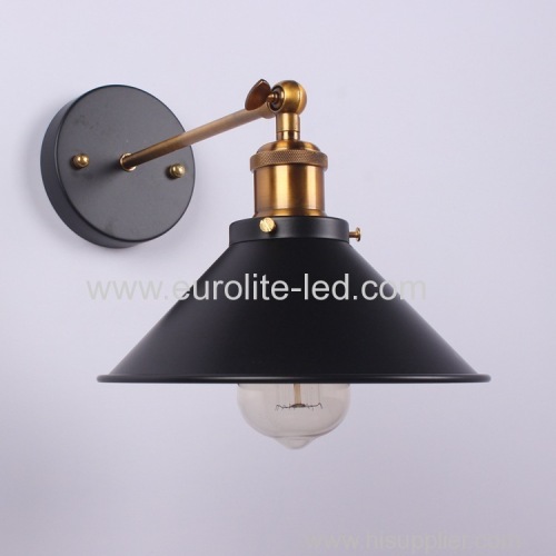 euroliteLED Vintage Loft Black E27 Aluminum lamp Holder Wall Lamp Plated Iron Retro Industrial Home Light Study Lamp