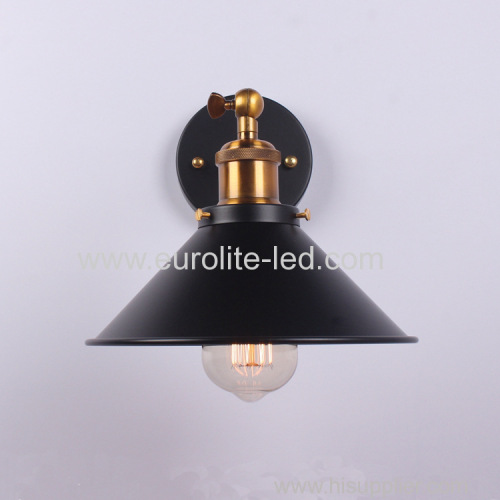euroliteLED Vintage Loft Black E27 Aluminum lamp Holder Wall Lamp Plated Iron Retro Industrial Home Light Study Lamp