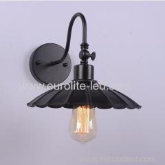 euroliteLED Vintage Industrial Retro Wall Light Sconce Modern Cage Wrought Iron Wall Lamp Lotus Leaf Diameter 25CM