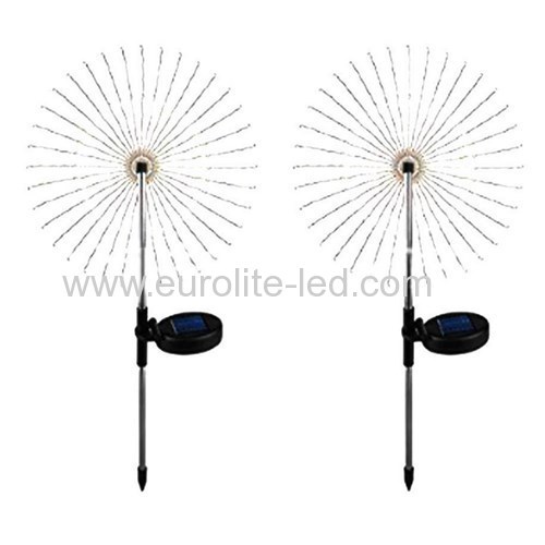 Led Solar Powered 120 Leds Firework Explode Holiday Courtyard Decoration Pin Lamp