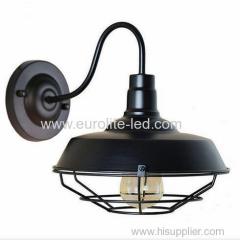 euroliteLED Black 1-Light Industrial Wall Sconces with Metal Shade Retro Rustic Loft Antique Wall Lamp