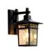 euroliteLED Black Outdoor Wall Sconce Wall Mounted Light Single Light Exterior Wall Lantern with Clear Glass