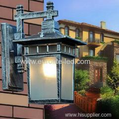 euroliteLED Silver Outdoor Wall Sconce Wall Mounted Light Single Light Exterior Wall Lantern with Clear Glass