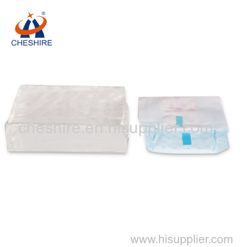 Cheshire hygienic sanitary napkin/diapers using hot melt glue