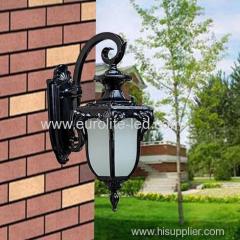 euroliteLED Black Waterproof Outdoor Wall Light Antique Aluminum Metal Gate External Glass Lantern Wall Sconce