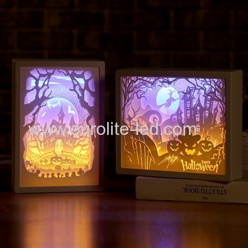Led Paper Carving Romantic Frame Soft Holiday Room Decoration Light Night