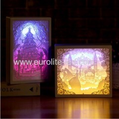 Led Paper Carving Romantic Frame Soft Holiday Room Decoration Light Night