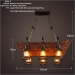 euroliteLED Novely Pendant Light Iron Glass Wood LOFT Retro Industrial Chandeliers(Ship Shape)