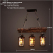 euroliteLED Novely Pendant Light Iron Glass Wood LOFT Retro Industrial Chandeliers(Board Shape)