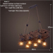 euroliteLED Novely Pendant Light Iron Glass Wood LOFT Retro Industrial Chandeliers(Fish Shape)