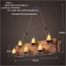 euroliteLED Novely Pendant Light Iron Glass Wood LOFT Retro Industrial Chandeliers(Candle chandelier)