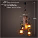 euroliteLED Novely Pendant Light Iron Glass Wood LOFT Retro Industrial Chandeliers(Vertical Wood)