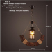 euroliteLED Novely Pendant Light Iron Glass Wood LOFT Retro Industrial Chandeliers(Crescent Shape)