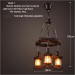 euroliteLED Novely Pendant Light Iron Glass Wood LOFT Retro Industrial Chandeliers(Moon Ring)