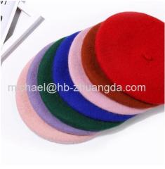 100% Pure Wool Fashion Beret Hat Women Felt Beret British Style Girls Beret Hat Lady Solid Color Slouchy Winter Hats Fem