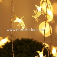 Led Moon Star String Battery Cute Holiday Room Garden Decoration Night Light