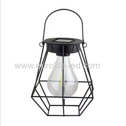 Led Solar Powered Diamond Iron Outdoor Garden Decoration Hand Lamp