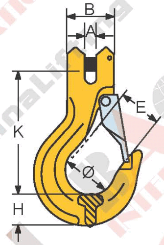 G80 CLEVIS SLING HOOK WITH LATCH 25377