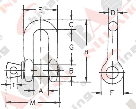 US TYPE HIGH TENSILE FORGED SHACKLE G210 S210 21108 21109 21110 21111 21112 21113 21114 21115 21116