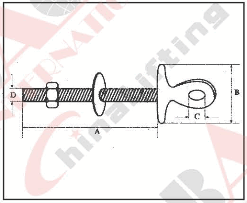 S.S. EYE TERMINAL WITH THREAD AND WASHER AISI: 304 or 316