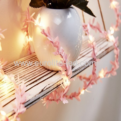 Led Solar Powered Green Leaves String 10m 20leds Fairy Room Holiday Wedding Decoration Night Light