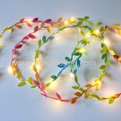 Led Solar Powered Green Leaves String 10m 20leds Fairy Room Holiday Wedding Decoration Night Light