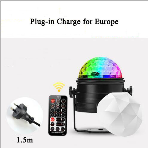 euroliteLED Mini Dj Disco Ball Party Stage Lights 7 Colors Remote Control Sound Activated(for Europe)