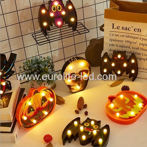 Led 3D Pumpkin Spider Skull Battery Halloween Party Bar Decoration Night Light