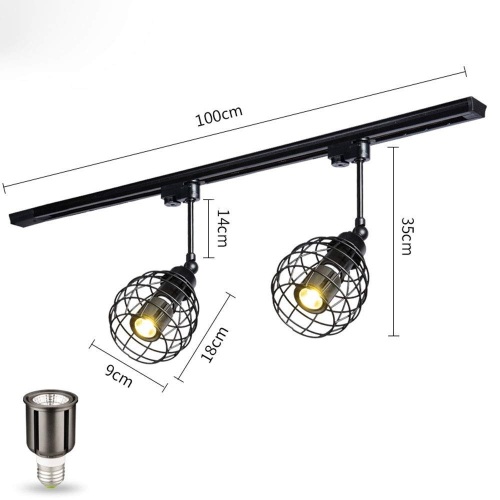 euroliteLED Adjustable LED Retro Track Spotlight Long Pole Spotlight (Two Heads)