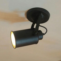 euroliteLED Single Head Ceiling Light Industrial Retro Spotlight Adjustable Lamp Head LED Light Fixture Black