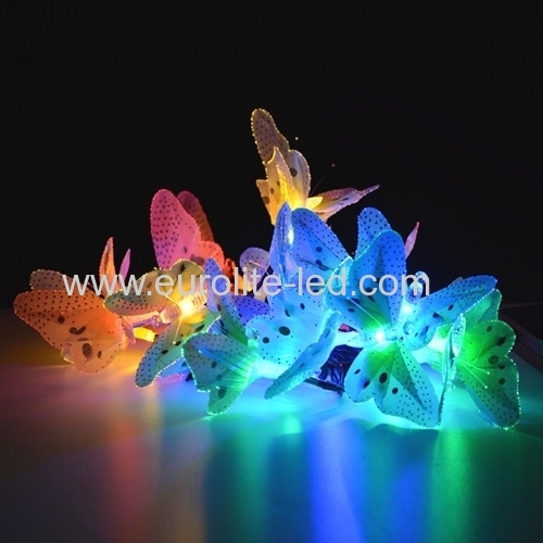 Led Solar Power Animal Design Multi-Color Fiber Optic Butterfly Party Holiday Decoration Night Light