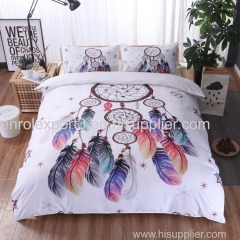 White Dream catcher Bedding Set comforter bedding sets king Bohemian Print Bedclothes King Feathers Duvet Cover set