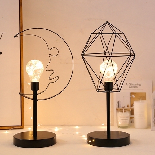 Led Classic Modern Wrought Iron Frame Table Lamp 4 Kinds Of Modelling Decoration Table Light