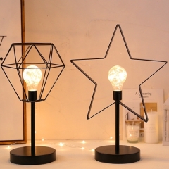 Led Classic Modern Wrought Iron Frame Table Lamp 4 Kinds Of Modelling Decoration Table Light