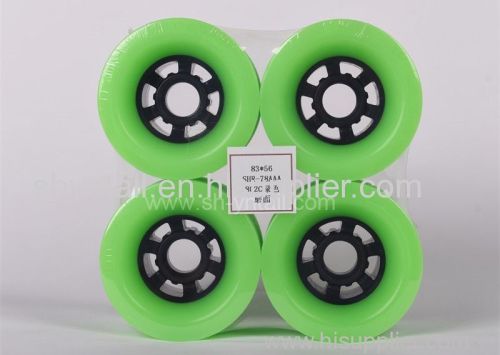 pu wheels for skate board 83*56 green pu wheels for skate board