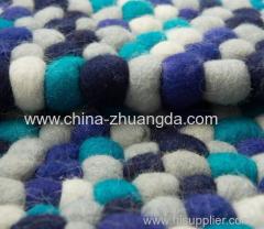 Handmade Custom Size Round Felt Ball Rug 140 cm Multicolour Blue AMDO