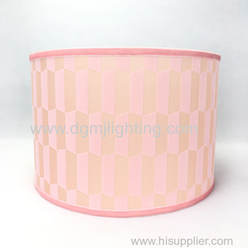 Velvet lamp shade with light pink