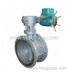 Electric flange hard sealed butterfly valve