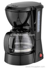 0.75L 6 Cup Drip Coffee Maker With Thermos Glass Carafe Clear Water Level Indicator and One Touch Button