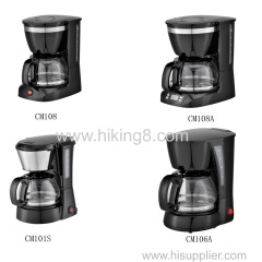 0.75L 6 Cup Drip Coffee Maker With Thermos Glass Carafe Clear Water Level Indicator and One Touch Button