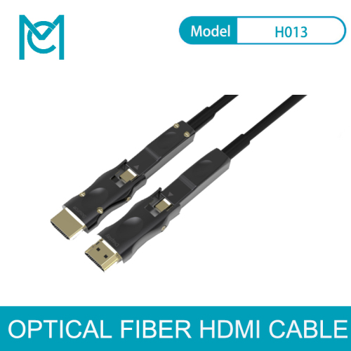 MC Fiber Optic HDMI 2.0 Cable 4K HDR Dual Micro HDMI Male D Type and Standard HDMI Male Connectors Cable 18Gbps