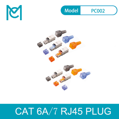 MC CAT 6A/7 Modular RJ45 Plug 8P8C Shielded For Round Cable