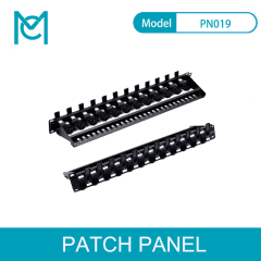 MC MC CAT 5e-6-6A Modular Patch Panel Unshielded 24-Port Blank 1U Rack Mount Black Color