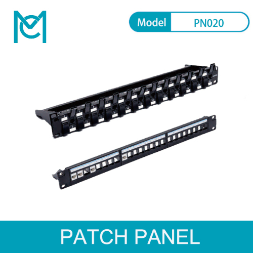 MC Modular Patch Panel Unshielded 24-Port Blank 1U Rack Mount Black Color