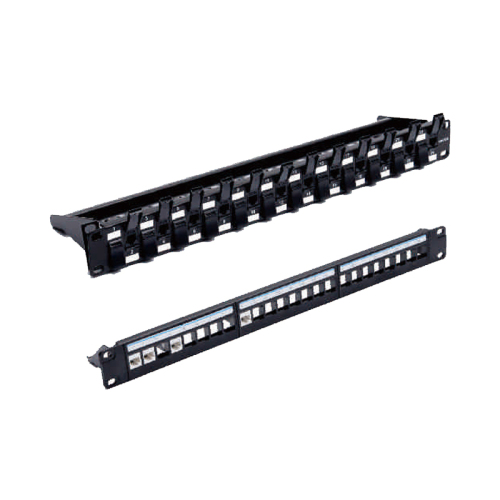 MC Modular Patch Panel Unshielded 24-Port Blank 1U Rack Mount Black Color