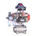 Pneumatic three piece screw ball valve Q611F