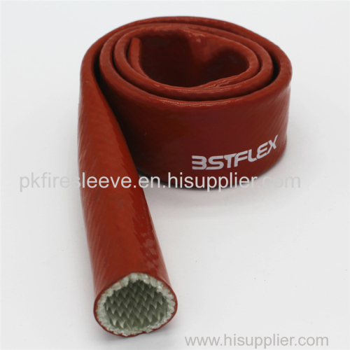 Silicone fiberglass braided high temperature resistant sleeve for hose wire line heat protection