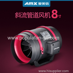 8" AC200 Mixed flow fan red style ventilation blower greehouse building house toilet bathroom plan farm playroom