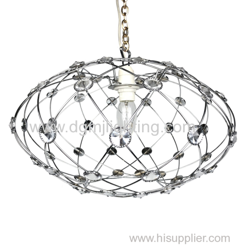 D380MM Round pendant with clear beads